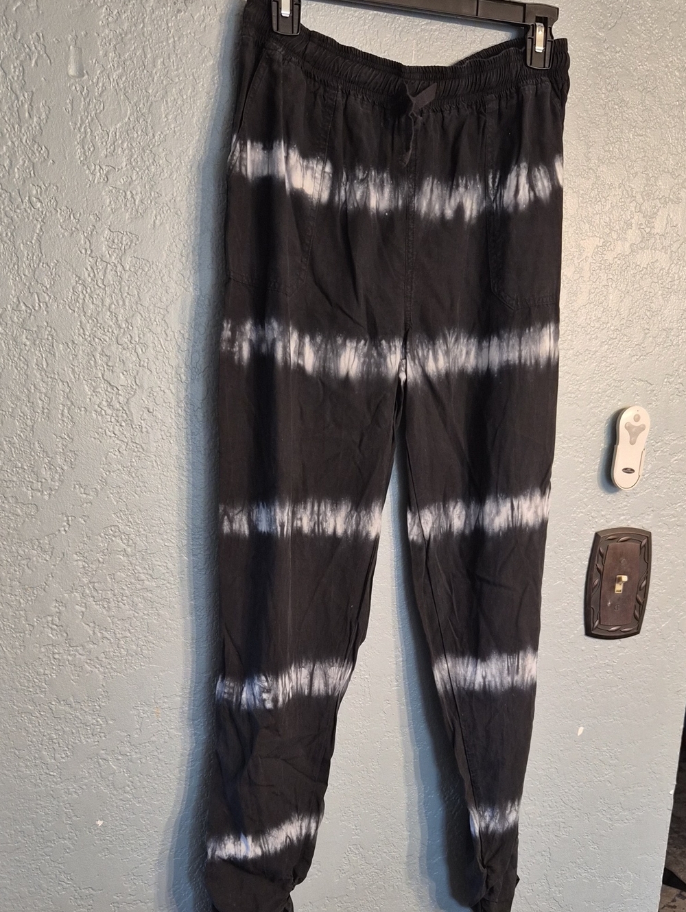 Thread & Supply Black and White Logo Elastic-Waist Pants